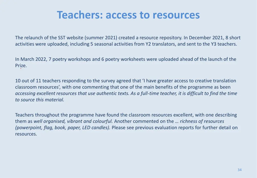 teachers access to resources