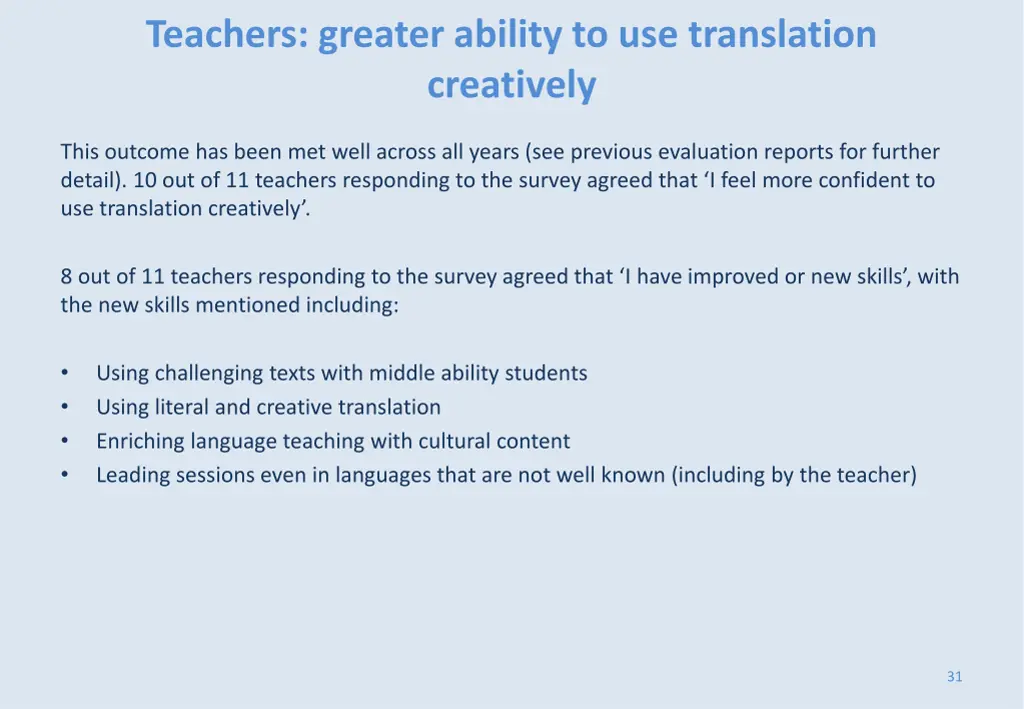 teachers greater ability to use translation