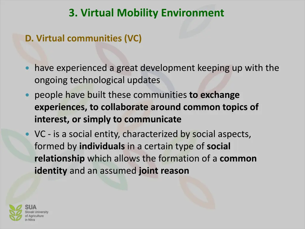3 virtual mobility environment 12