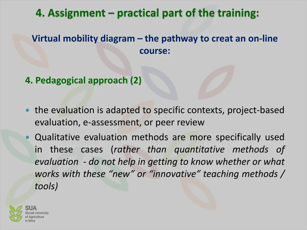 4 assignment practical part of the training 5