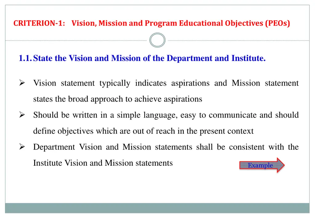 criterion 1 vision mission and program