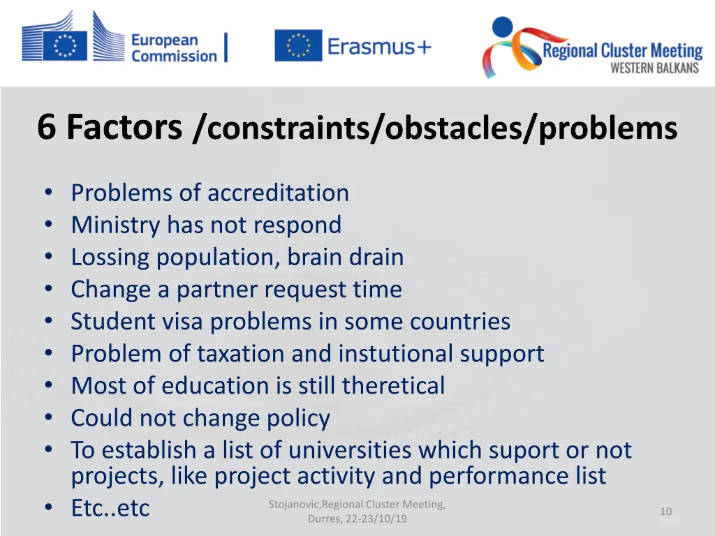 6 factors constraints obstacles problems problems