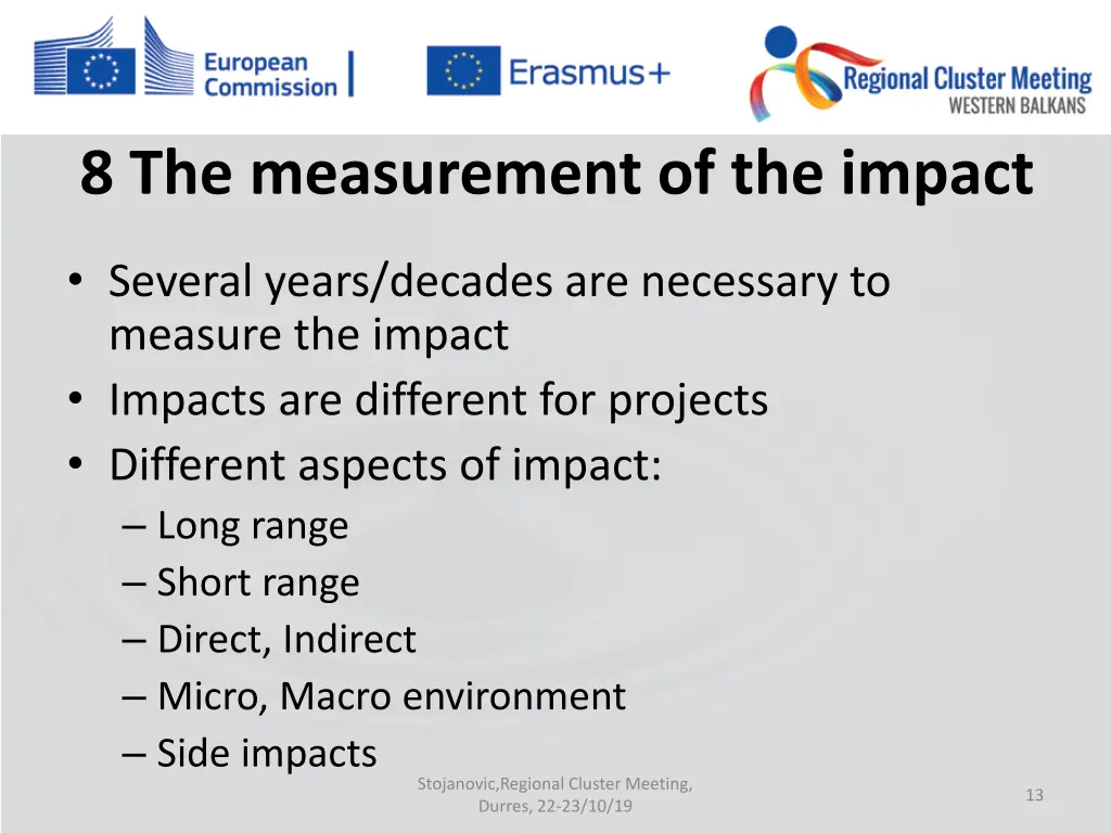 8 the measurement of the impact