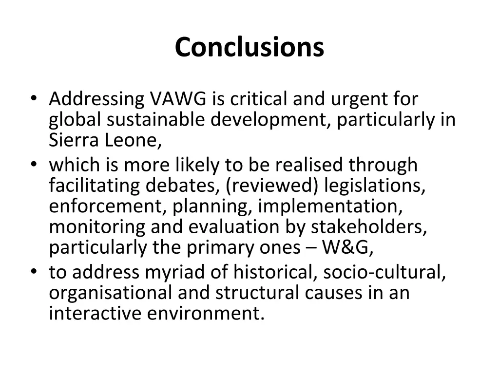 conclusions