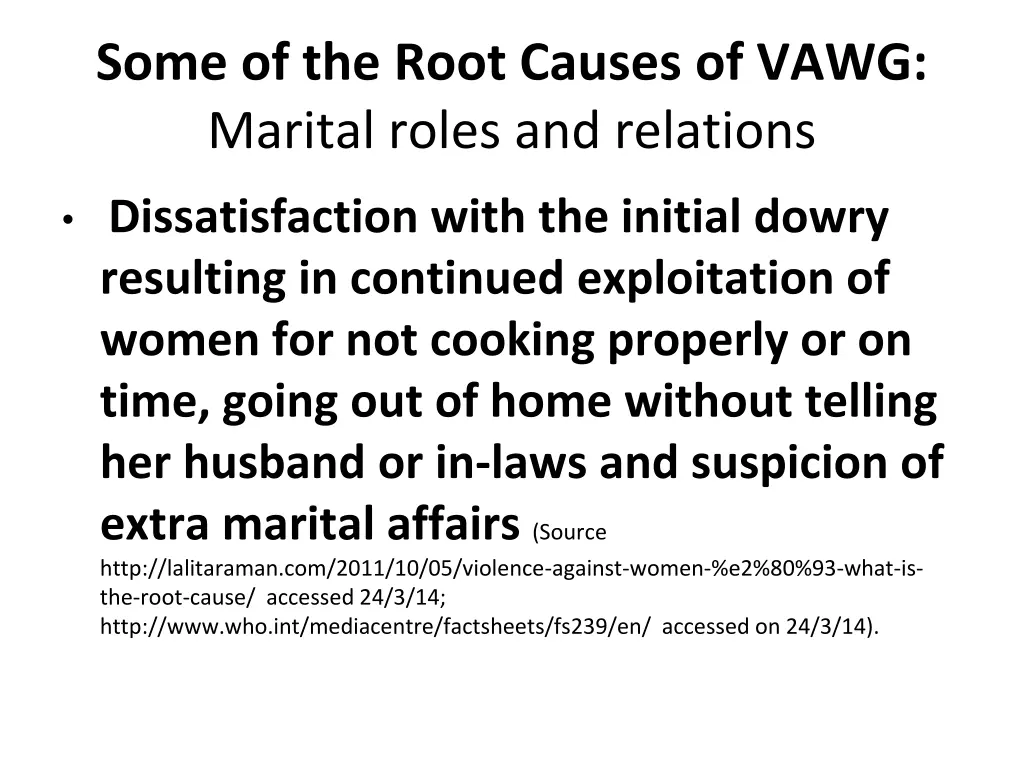 some of the root causes of vawg marital roles