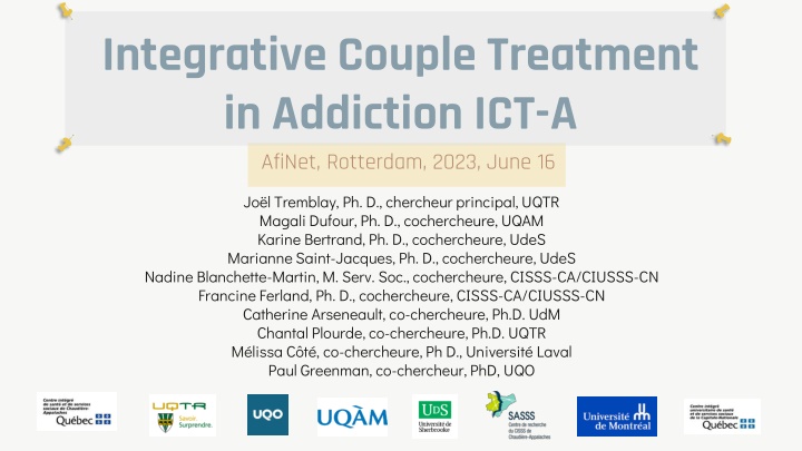 integrative couple treatment in addiction ict a
