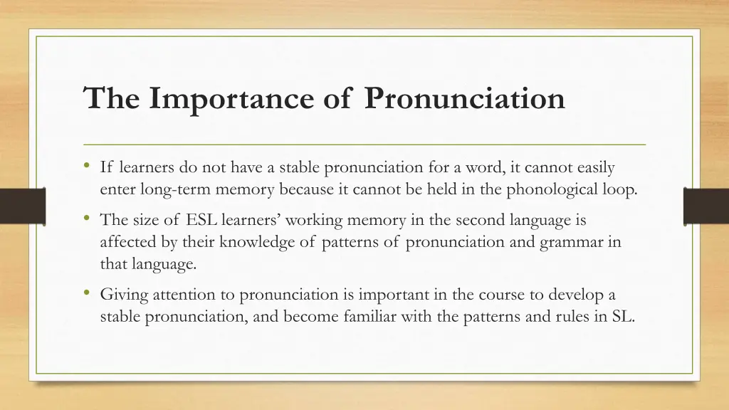 the importance of pronunciation 1