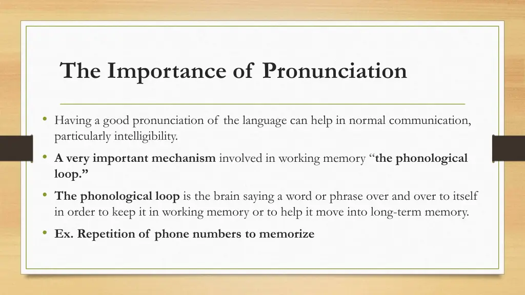 the importance of pronunciation
