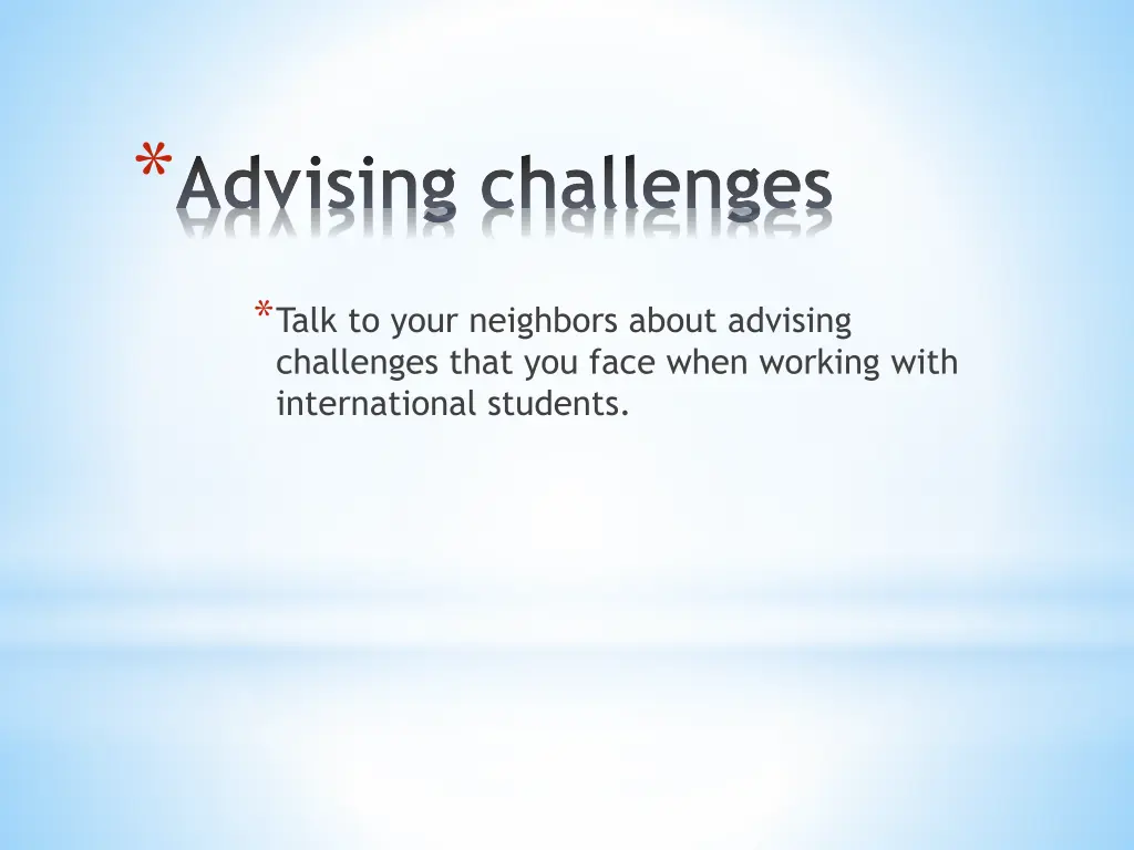 advising challenges