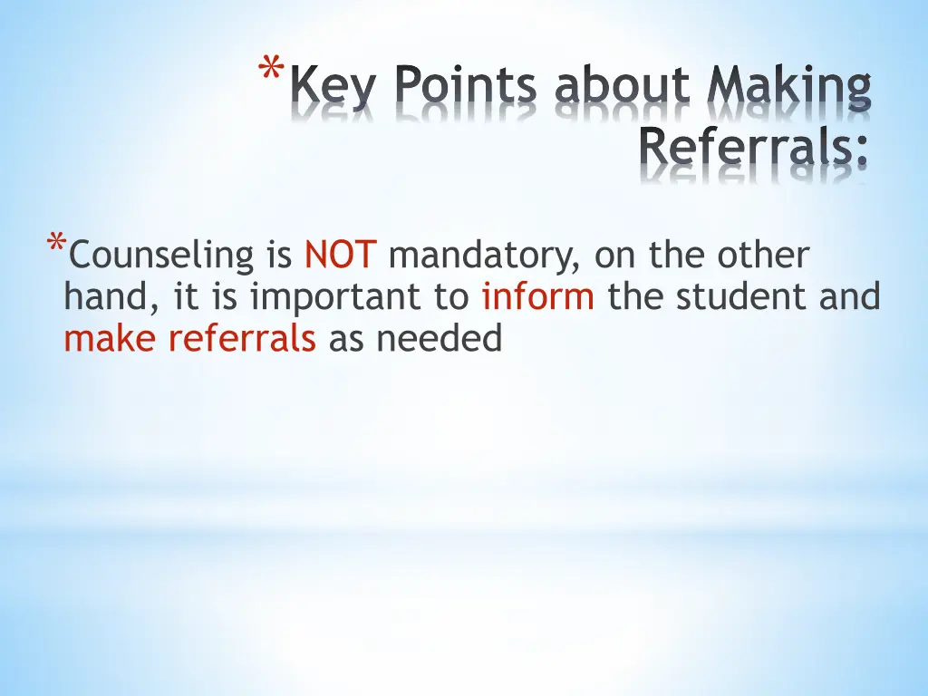 key points about making