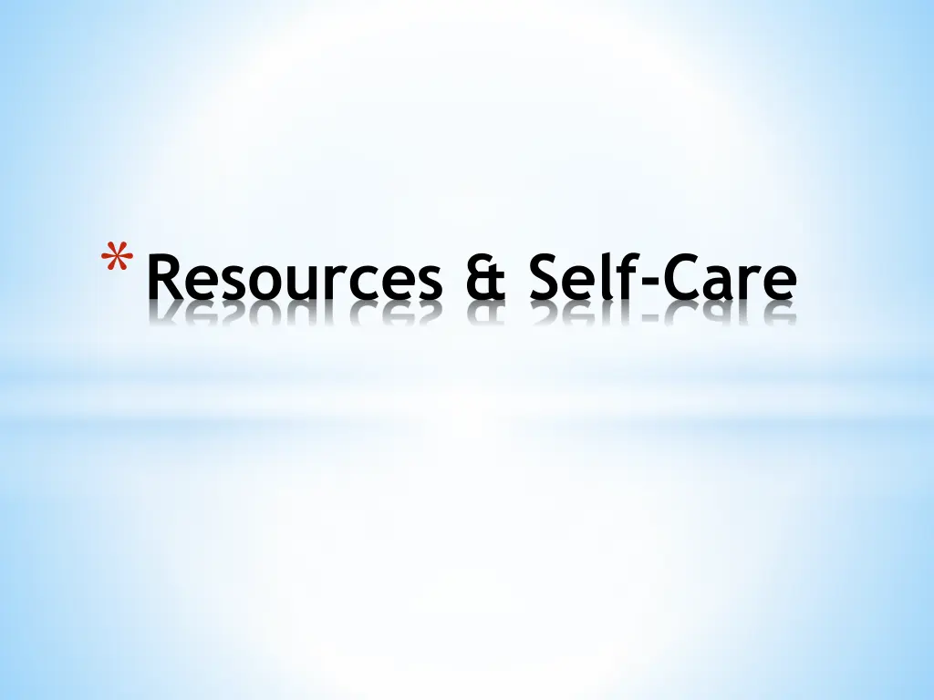 resources self care