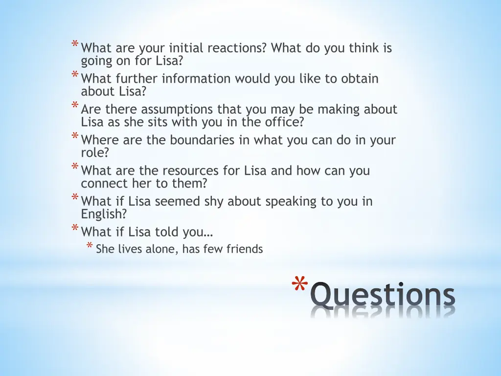 what are your initial reactions what do you think