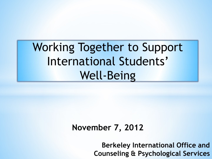 working together to support international