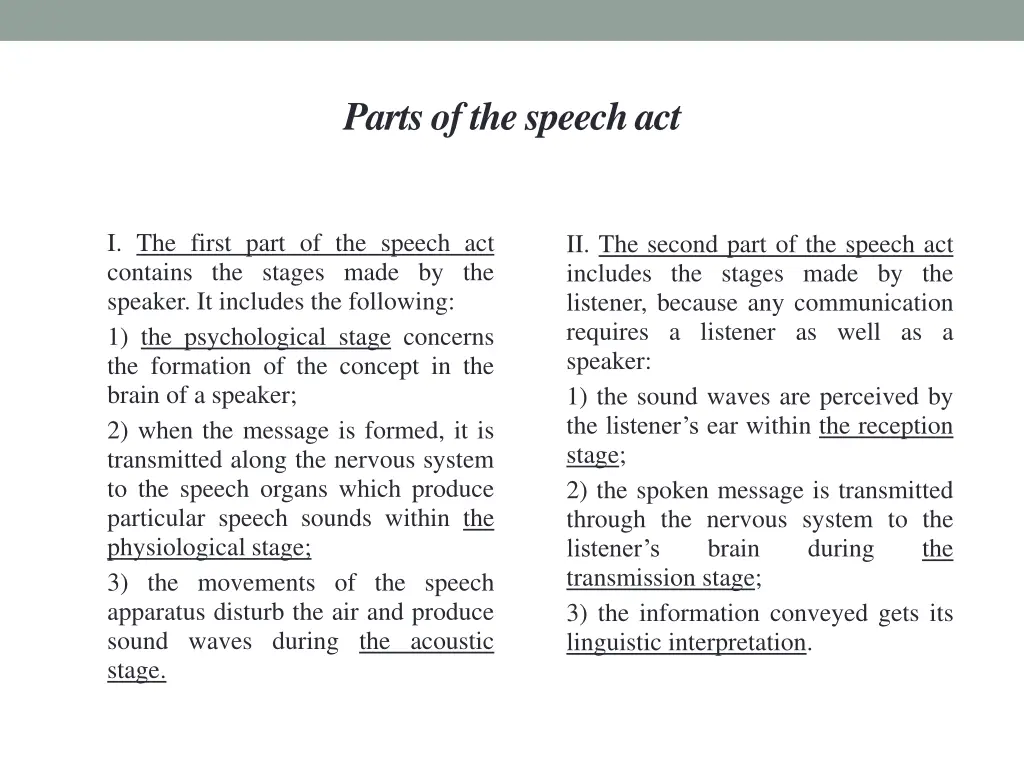 parts of the speech act