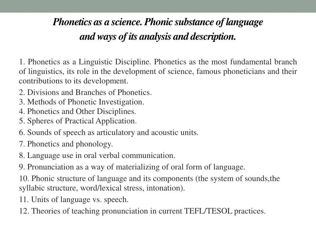 phonetics as a science phonic substance