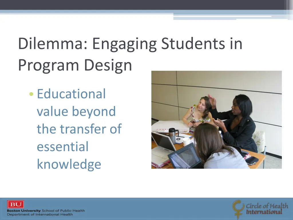dilemma engaging students in program design