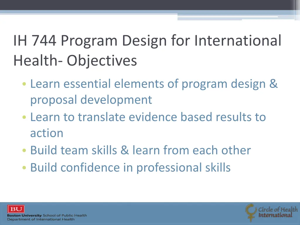 ih 744 program design for international health