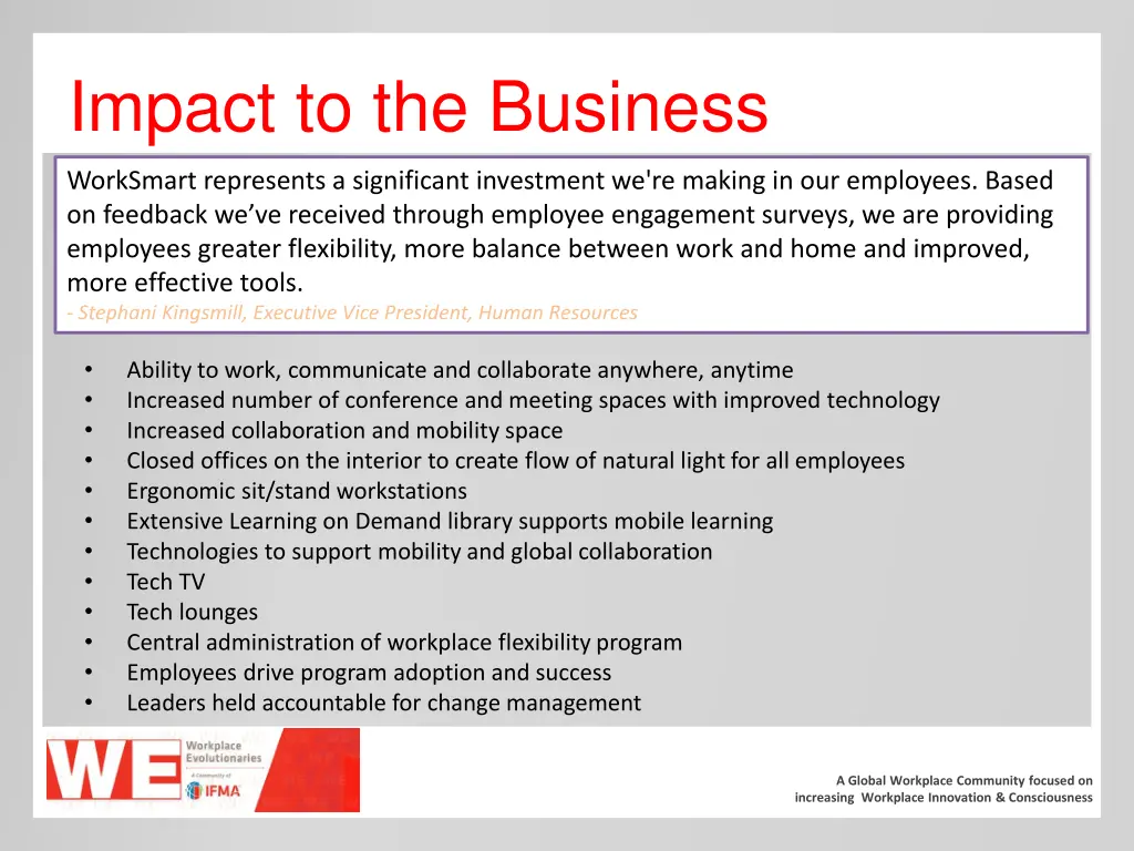impact to the business