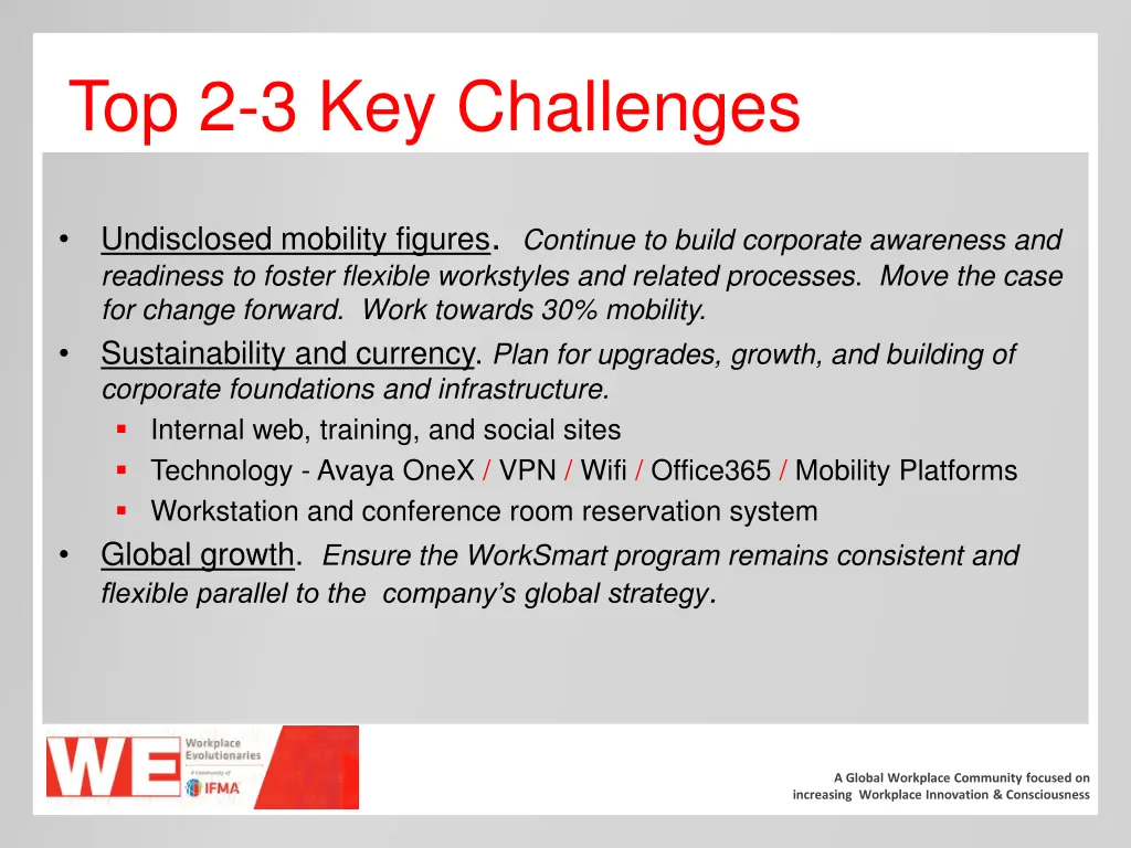 top 2 3 key challenges