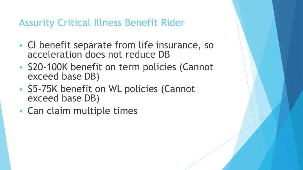 assurity critical illness benefit rider