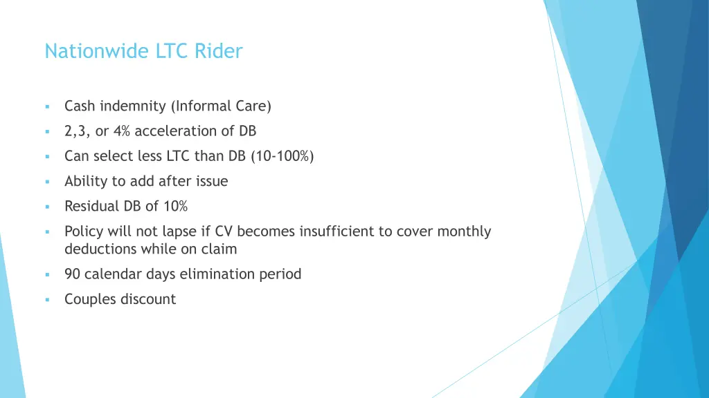 nationwide ltc rider