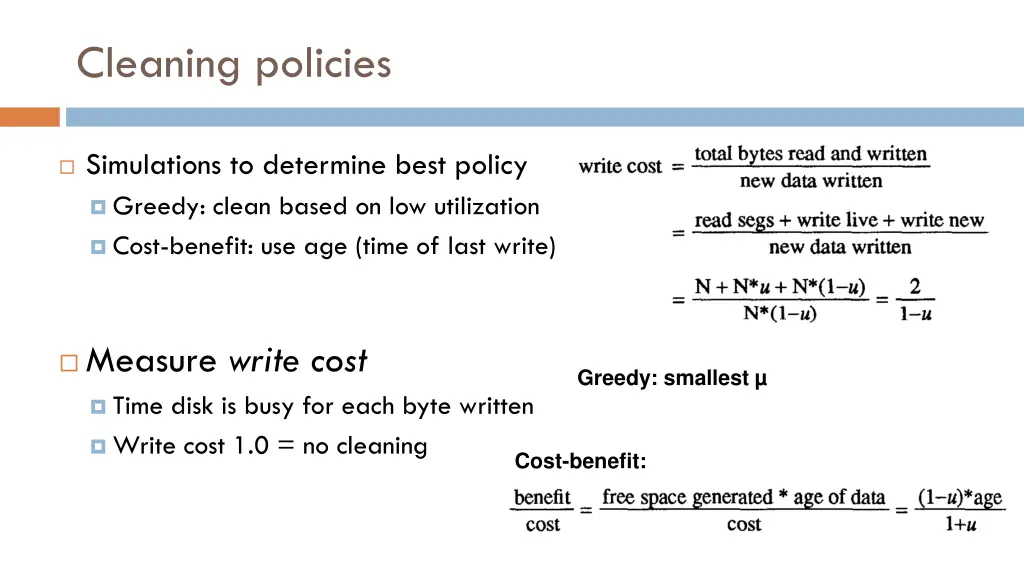 cleaning policies