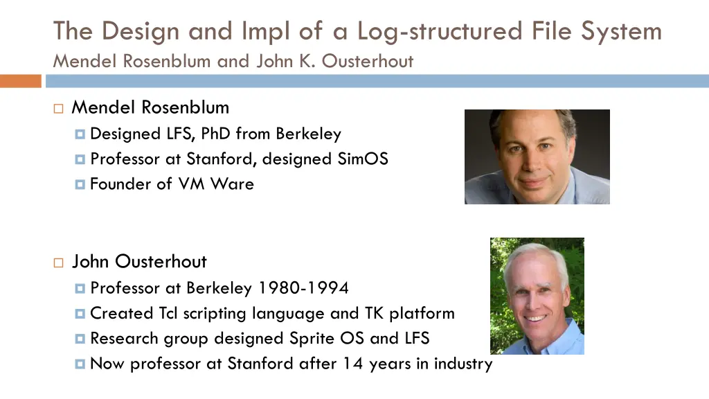 the design and impl of a log structured file
