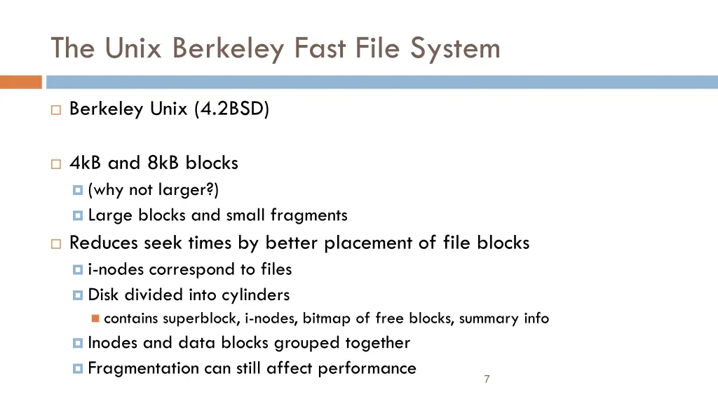 the unix berkeley fast file system