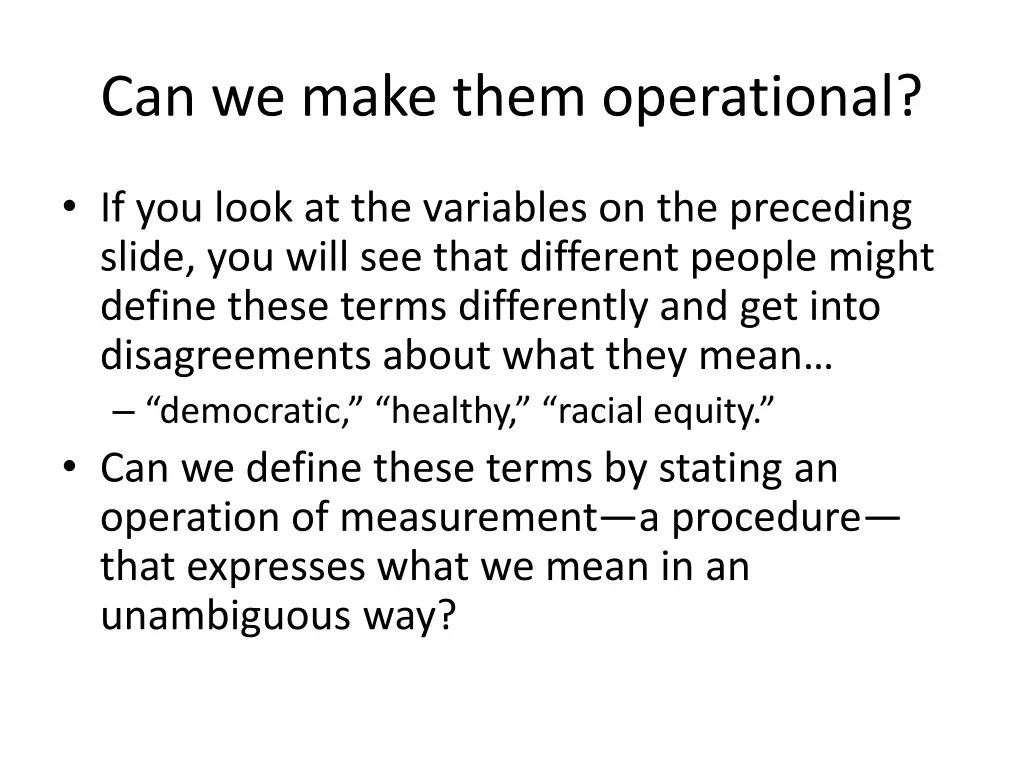 can we make them operational