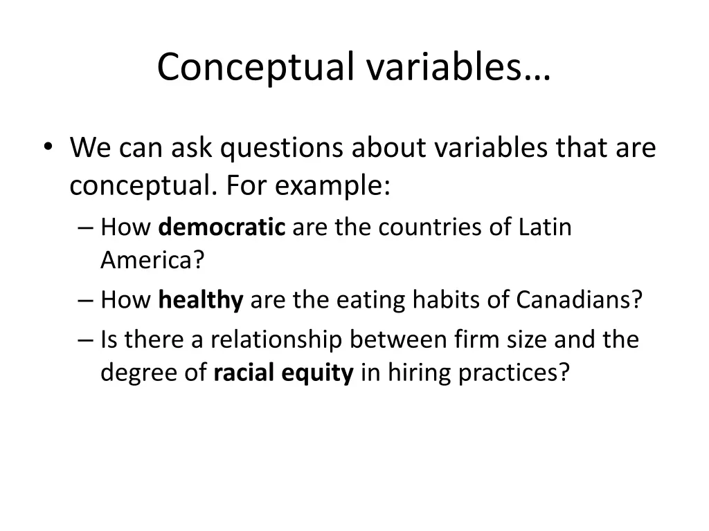 conceptual variables