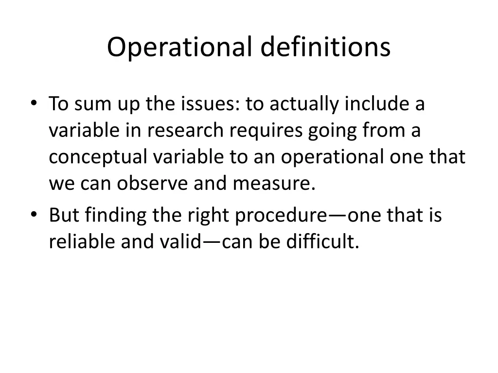 operational definitions