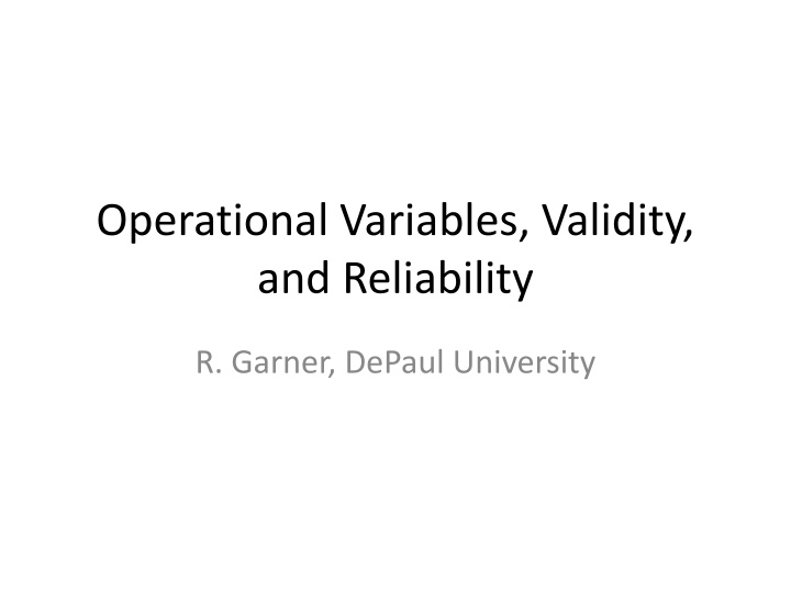 operational variables validity and reliability