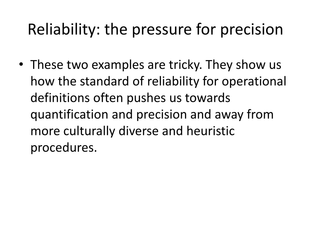 reliability the pressure for precision