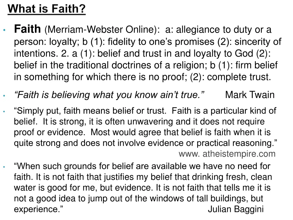 faith merriam webster online a allegiance to duty