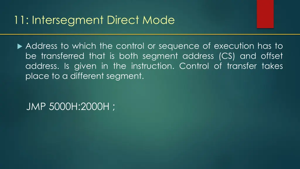 11 intersegment direct mode