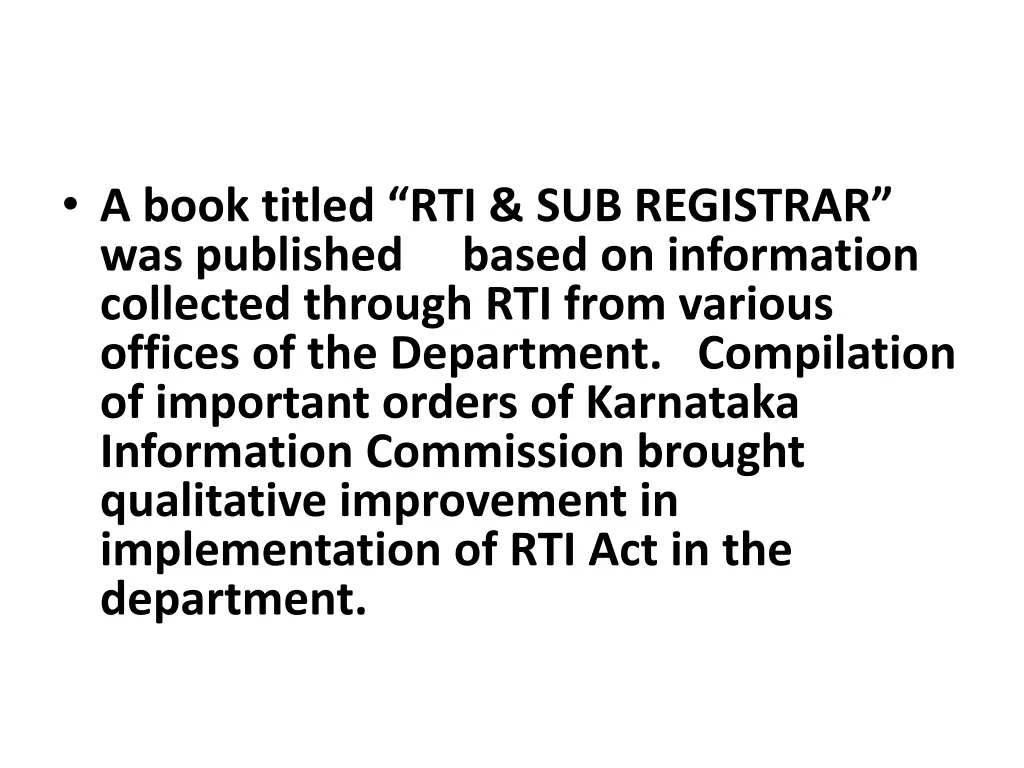 a book titled rti sub registrar was published