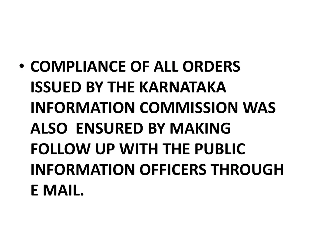 compliance of all orders issued by the karnataka