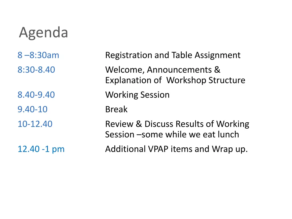 agenda