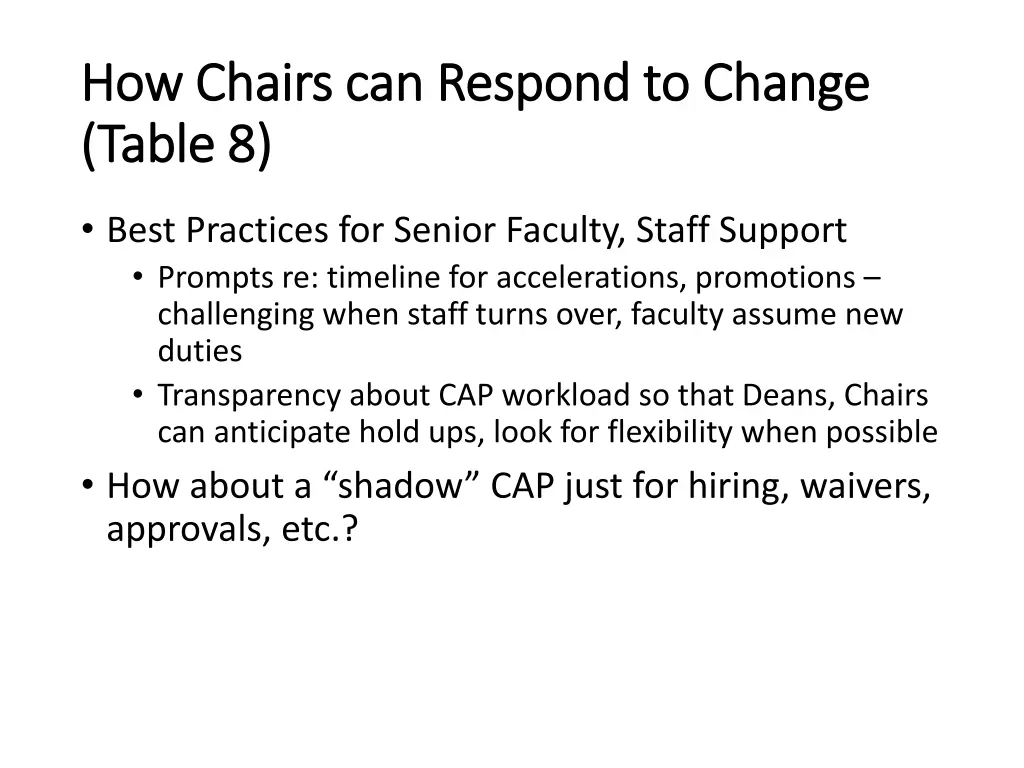 how chairs can respond to change how chairs