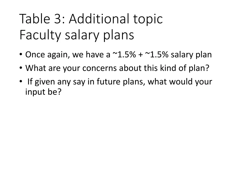 table 3 additional topic faculty salary plans