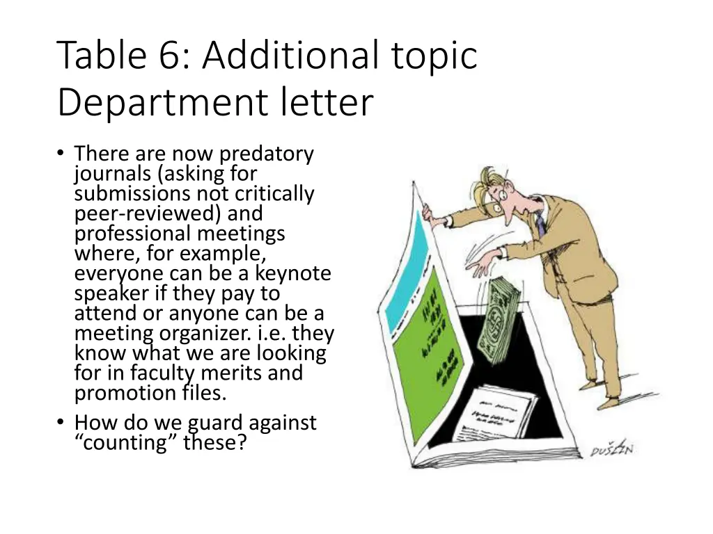 table 6 additional topic department letter
