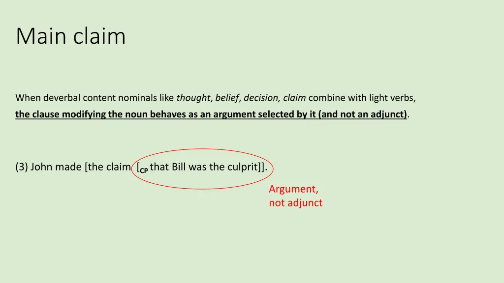 main claim