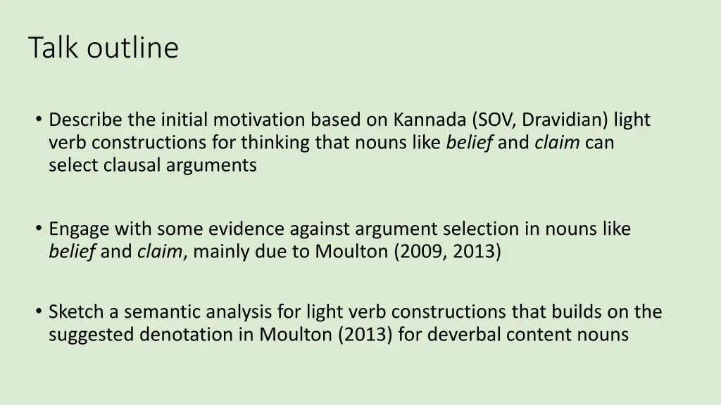 talk outline
