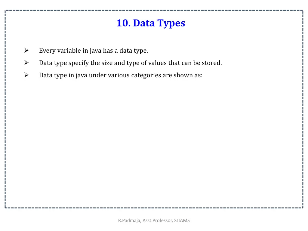 10 data types