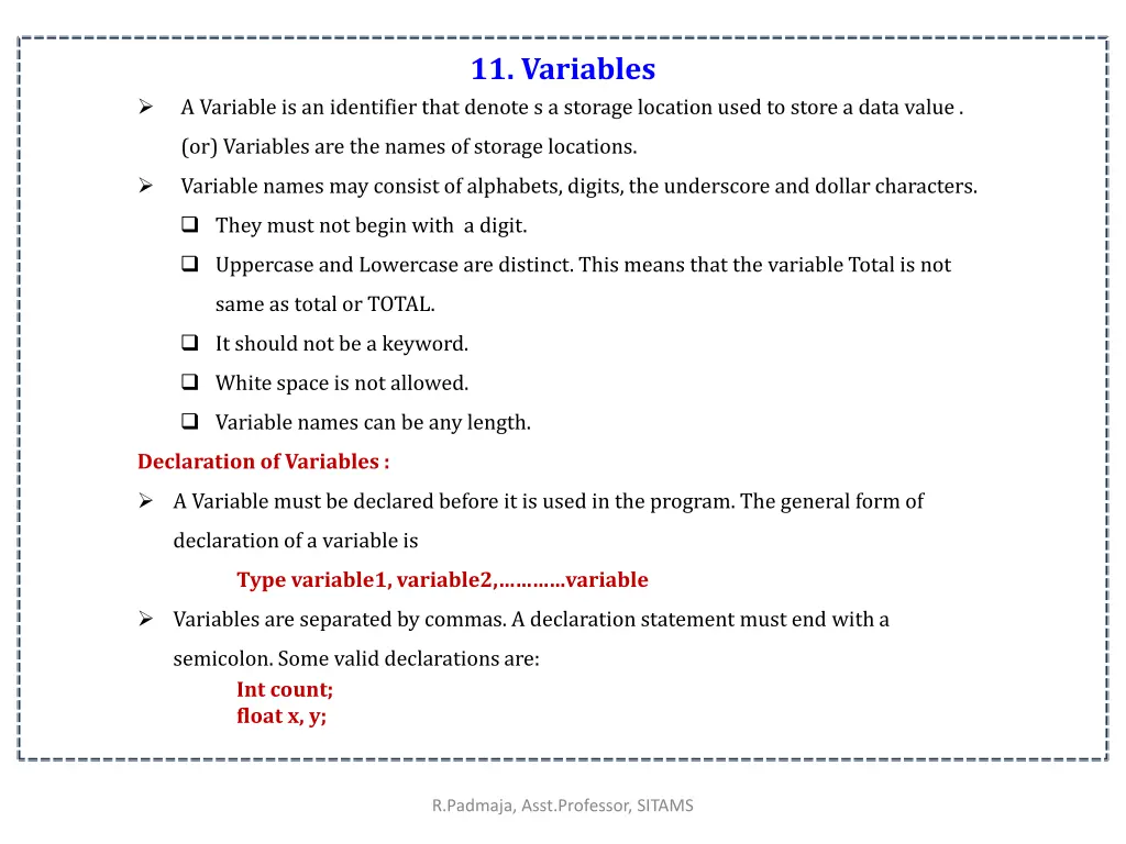11 variables