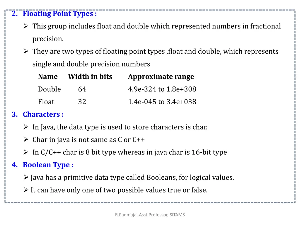 2 floating point types