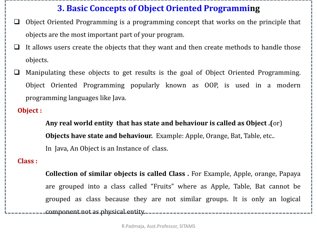 3 basic concepts of object oriented programming