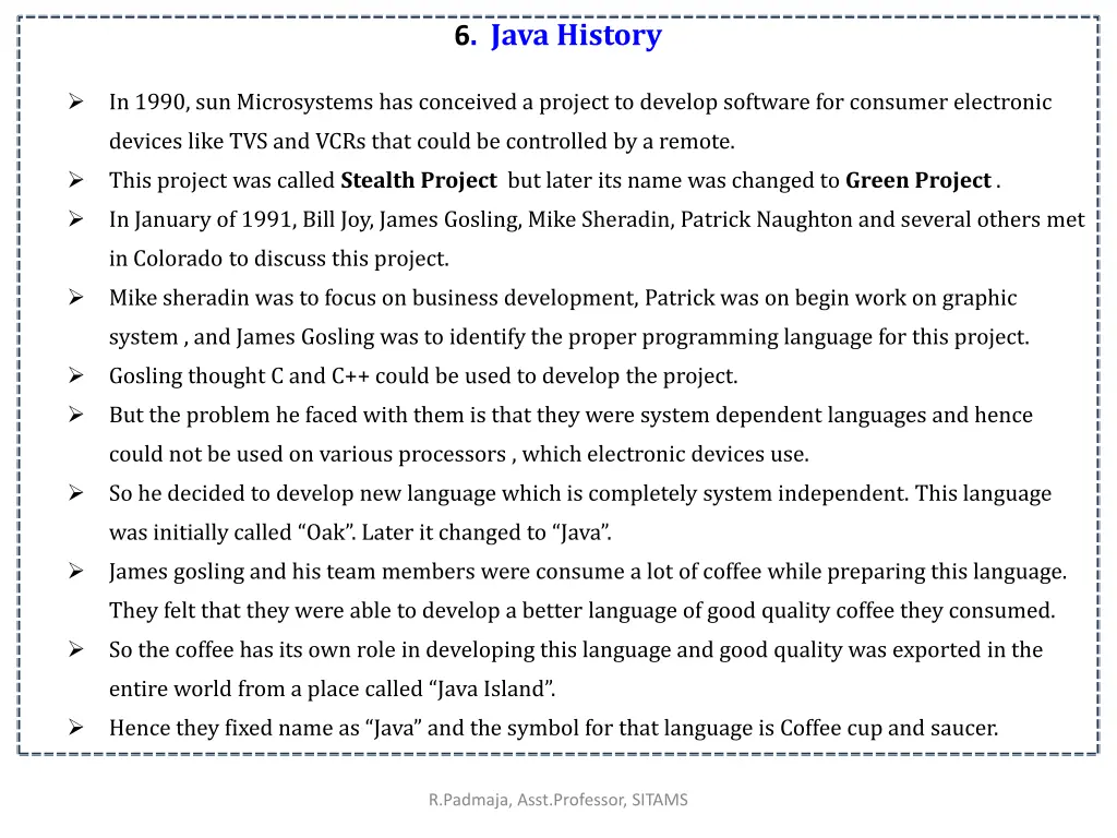 6 java history