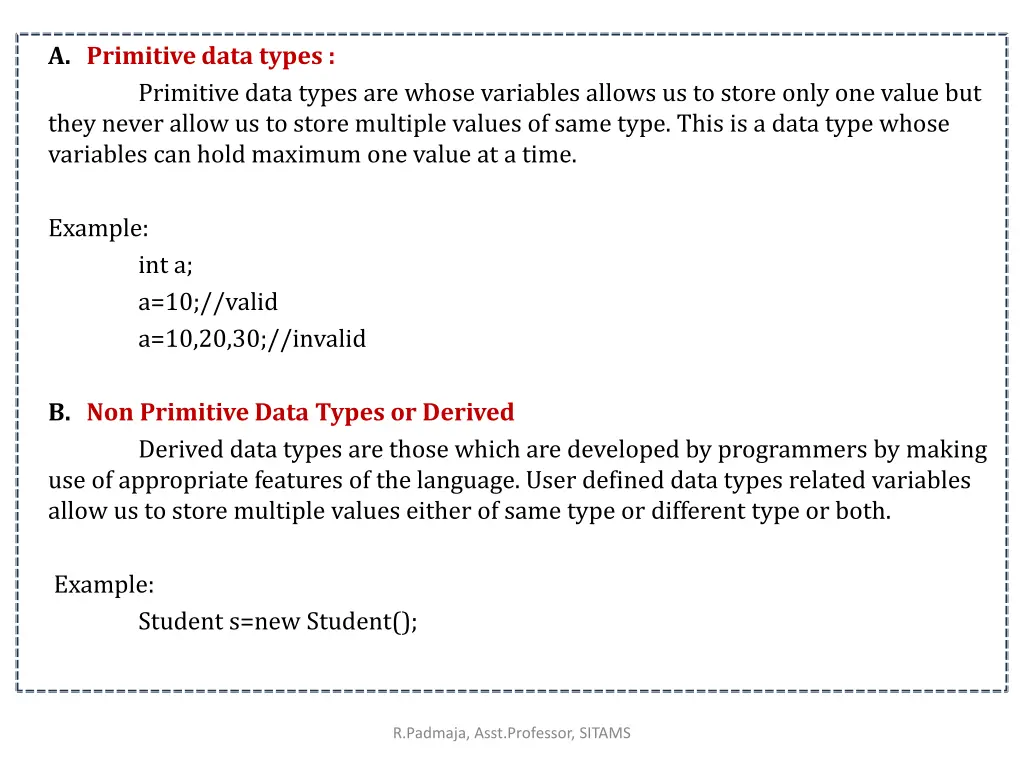 a primitive data types primitive data types