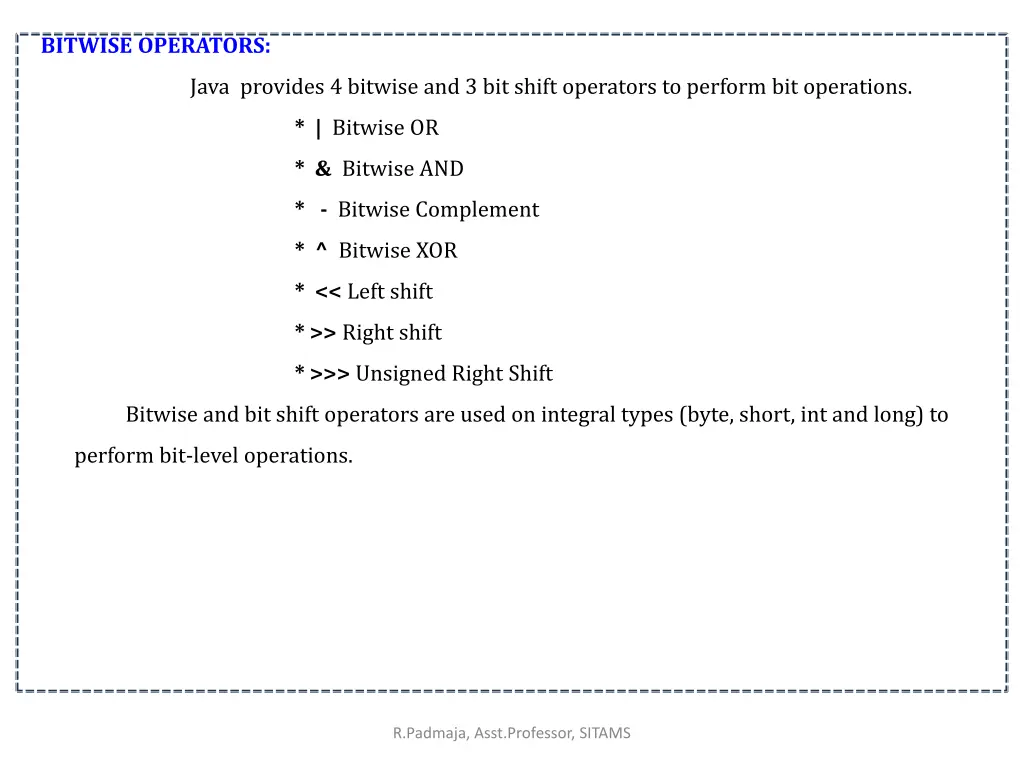 bitwise operators